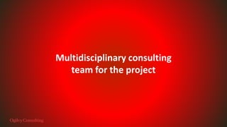 Multidisciplinary consulting
team for the project
 