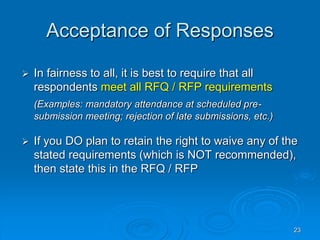 RFQ-RFP Best Practices Workshop Jan2012.ppt