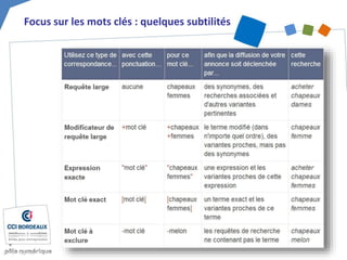 Focus sur les mots clés : quelques subtilités
 