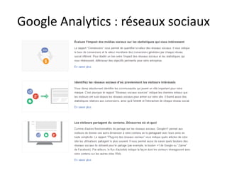 Google Analytics : réseaux sociaux
 