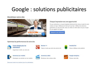 Google : solutions publicitaires
 