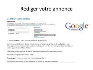 Rédiger votre annonce
 