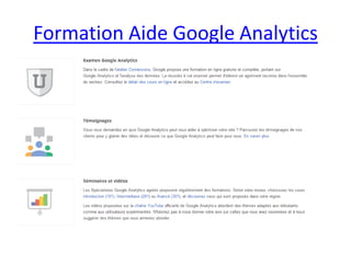 Formation Aide Google Analytics
 