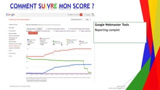 Encadrement d’un projet Web André Gentit
andre.gentit@estacom.fr
Encadrement d’un projet Web André Gentit
andre.gentit@estacom.fr
COMMENT SUIVRE MON SCORE ?
Google Webmaster Tools
Reporting complet
 