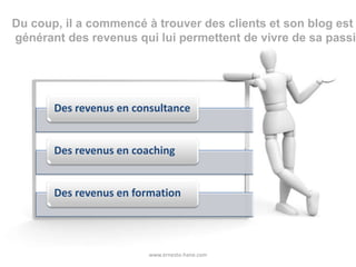 www.ernesto-hane.comDu coup, il a commencé à trouver des clients et son blog est devenu son business générant des revenus qui lui permettent de vivre de sa passion…
