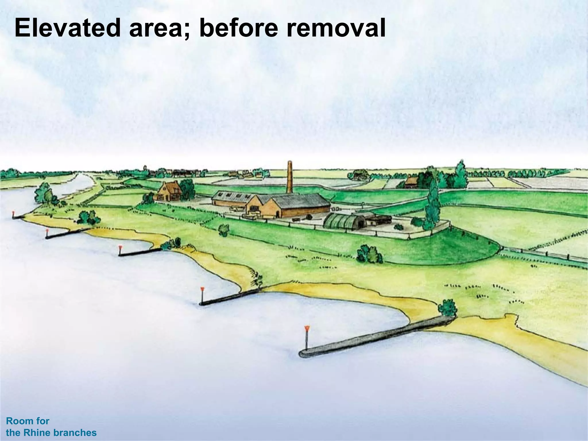 Elevated area; before removal Room for the Rhine branches 