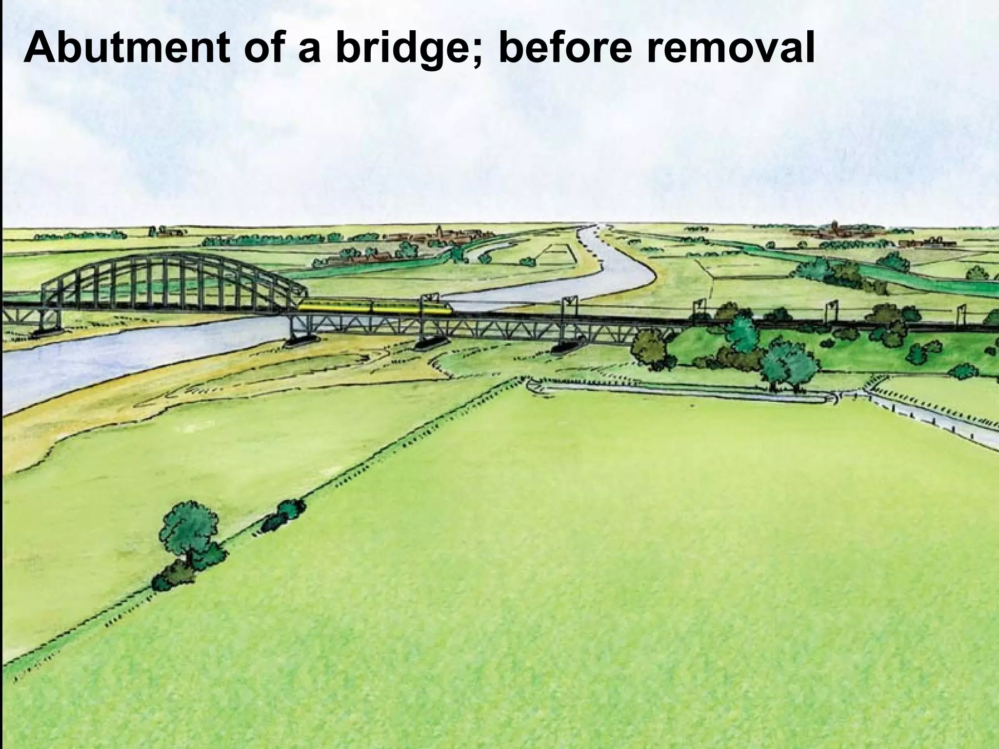 Abutment of a bridge; before removal 