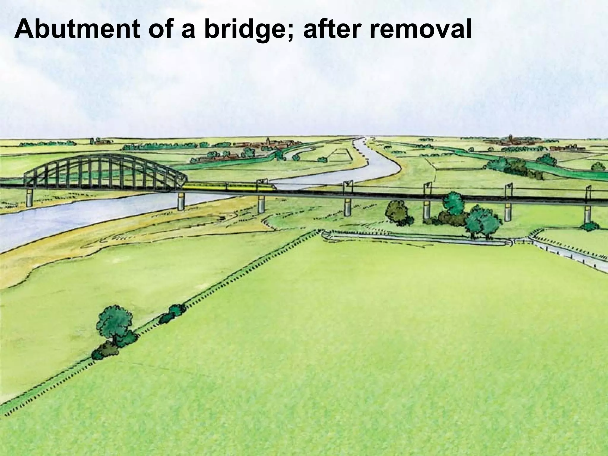 Abutment of a bridge; after removal 