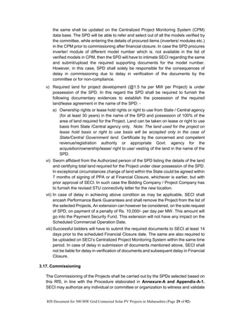 RfS for Selection of “500 MW Grid Connected Solar Power Projects in ...