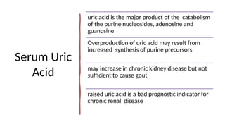 RFT.pptx Renal function tests are divided into the following Urine ...