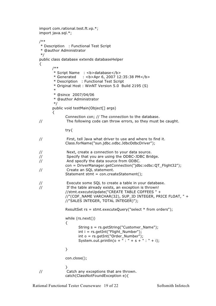 Rft courseware Rft courseware
