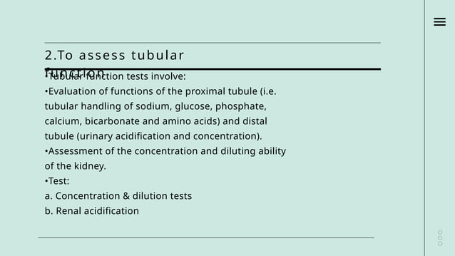 Laboratory interpretation of renal function test, liver function test ...