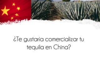 ¿Te gustaría comercializar tu
tequila en China?
 