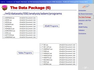 Geneva Branch
Cytel Inc. - Confidential
- 37 -
[A. Tinazzi C. Marchand – An FDA Submission Experience Using the CDISC Standards – PhUSE 2017 Edinburgh 08-11 October 2017]
The Data Package (6)
../m5/datasets/ISE/analysis/adam/programs
ADaM Programs
Tables Programs
Introduction
My Recent Submission
The Data Package
Interaction with FDA
SDTM
ADaM Pooling
Validation
Conclusions
 