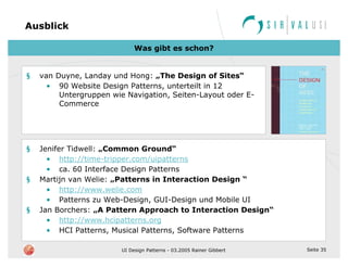 User Interface Design Patterns