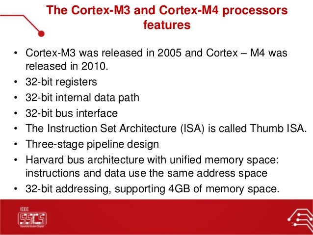 02 Arm Cortex M4 Specs Ieee Sscs Alexsc