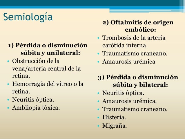 Organos de los sentidos: Alteraciones de la vision