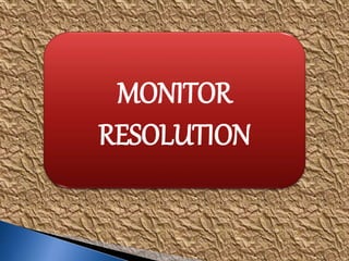 MONITOR 
RESOLUTION 
 