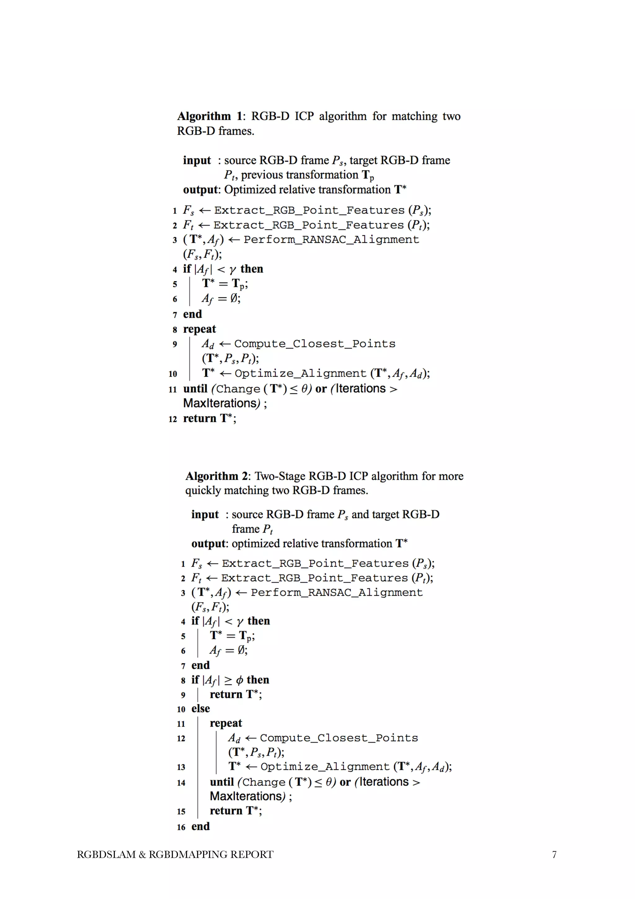 !7RGBDSLAM & RGBDMAPPING REPORT
 