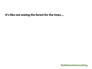 It’s like not seeing the forest for the trees…
 