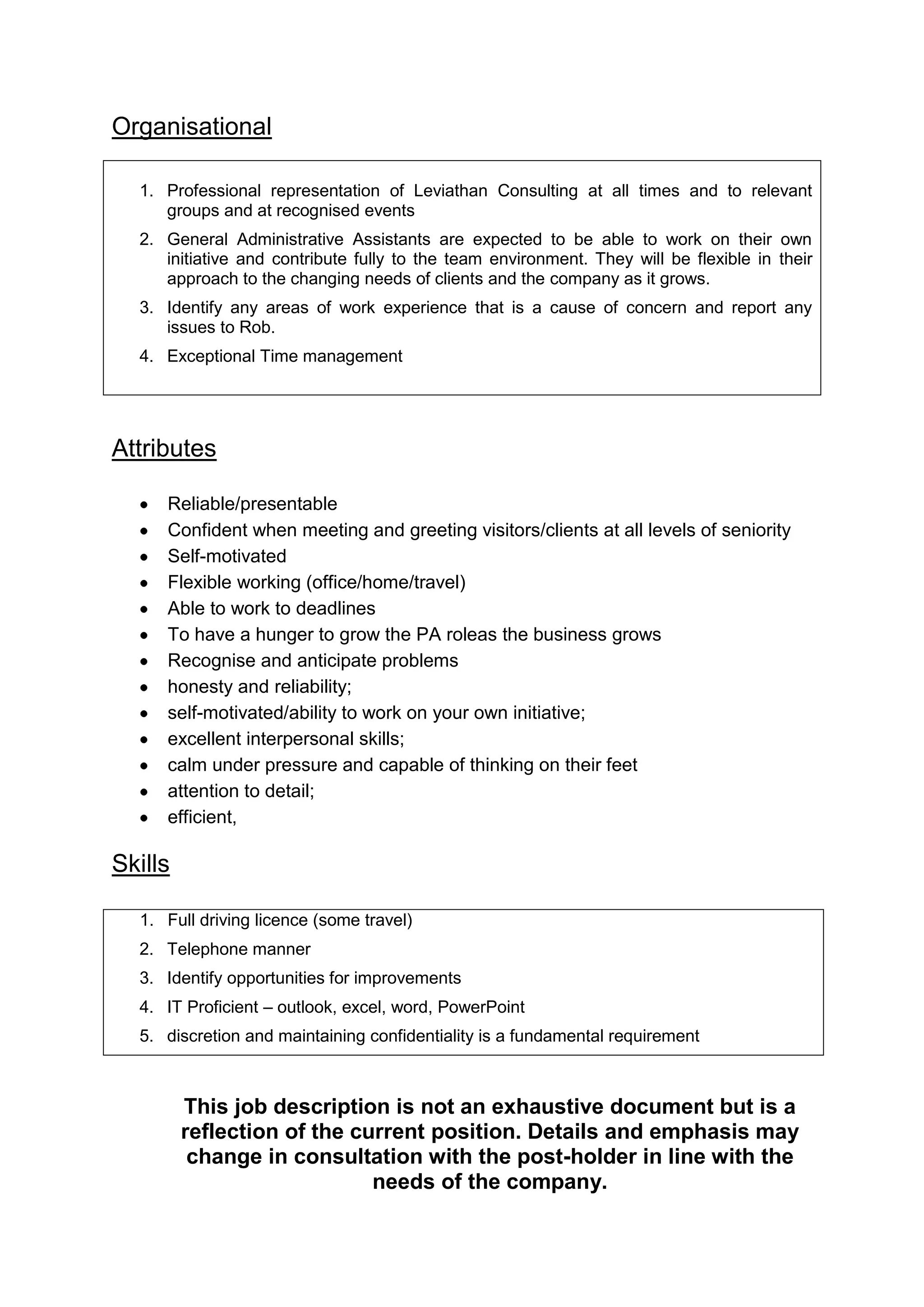 PA Job Specification | DOCX