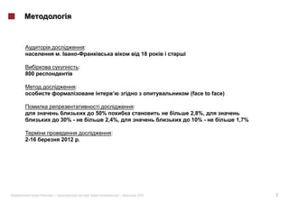 :
                .                                        18

                            :
800

                        :
                                                              (face to face)

                                                   :
                                    50%                       2,8%,
                30% -                  2,4%,                  10% -            1,7%

                                         :
2-16                2012 .




       «   »|                                  |       2012                           2
 