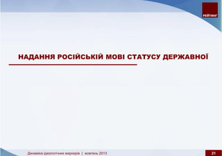 Динаміка ідеологічних маркерів: жовтень 2013
