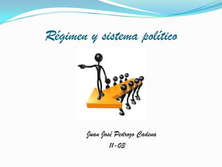 Régimen y sistema político
Juan José Pedrozo Cadena
11-03
 
