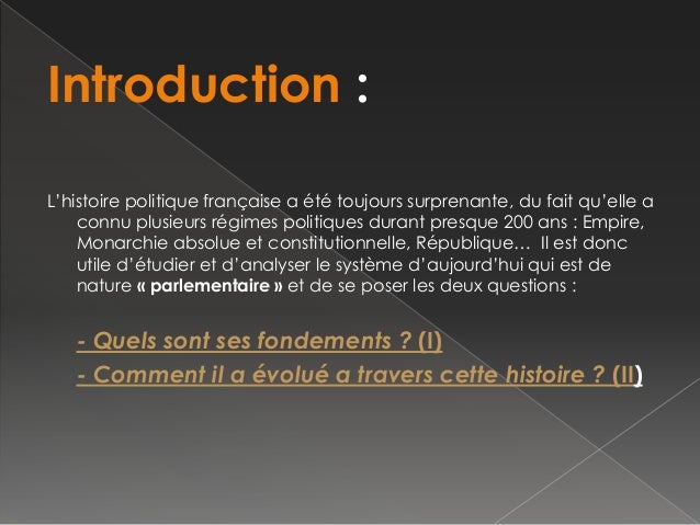 Dissertation rationalisation du rgime parlementaire