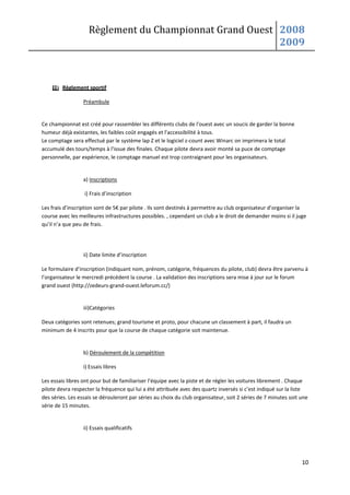 RèGlement Championnat Go