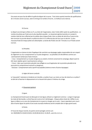 RèGlement Championnat Go