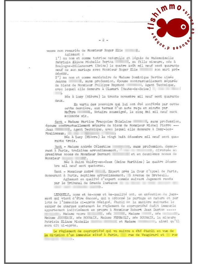 Règlement de copropriété