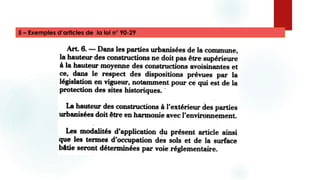 5 – Exemples d’articles de la loi n° 90-29
 