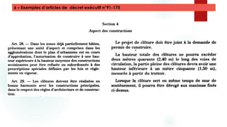 6 – Exemples d’articles de décret exécutif n°91-175
 