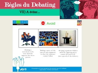 Règles du Debating
VII) A éviter…
 