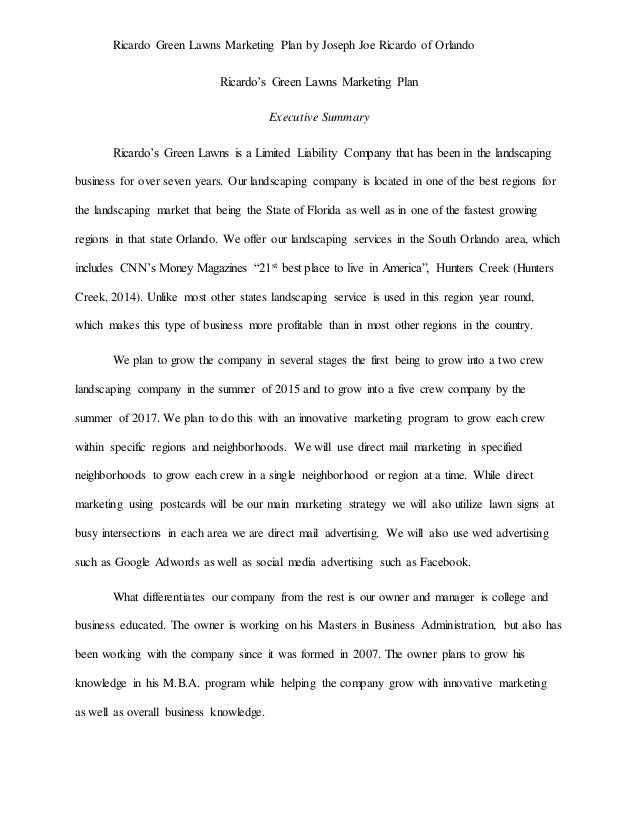 landscaping marketing plan