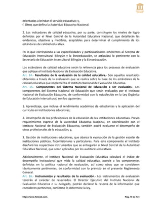 REGLAMENTO A LA LEY ORGANICA DE EDUCACION | PDF