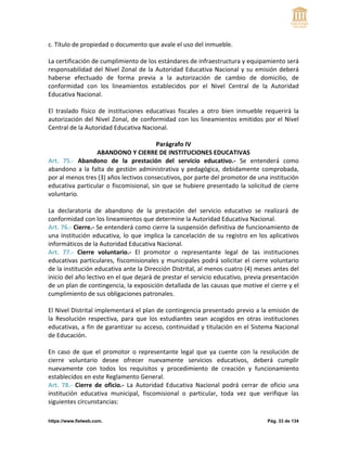 REGLAMENTO A LA LEY ORGANICA DE EDUCACION | PDF