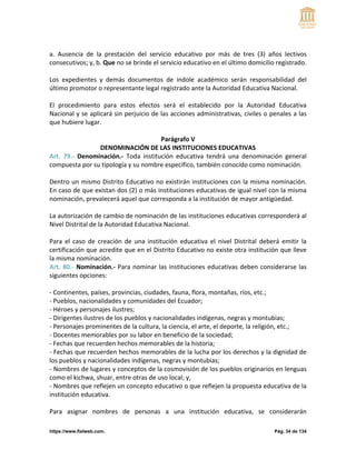 REGLAMENTO A LA LEY ORGANICA DE EDUCACION | PDF