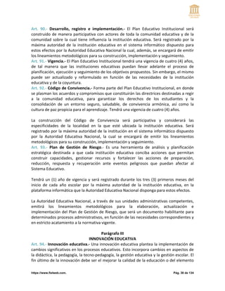 REGLAMENTO A LA LEY ORGANICA DE EDUCACION | PDF