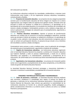 REGLAMENTO A LA LEY ORGANICA DE EDUCACION | PDF