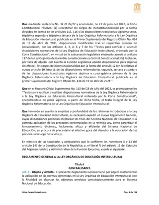 REGLAMENTO A LA LEY ORGANICA DE EDUCACION | PDF