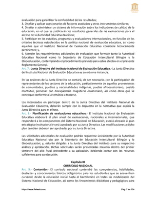 REGLAMENTO A LA LEY ORGANICA DE EDUCACION | PDF