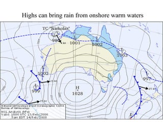Highs can bring rain from onshore warm waters 