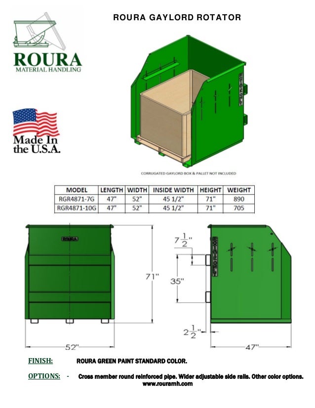 Roura Gaylord Rotator Box Specs