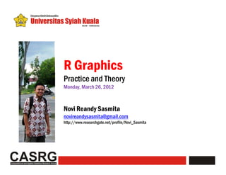 R Graphics
Practice and Theory
Monday, March 26, 2012



Novi Reandy Sasmita
novireandysasmita@gmail.com
http://www.researchgate.net/profile/Novi_Sasmita
 