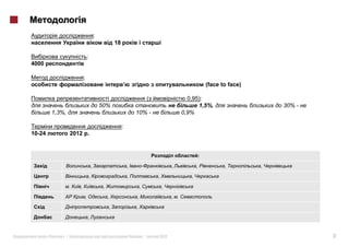 :
                                                          18

                                 :
4000

                             :
                                                                                                                    (face to face)

                                                                                   (                   0,95):
                                                 50%                                                       1,5%,                         30% -
            1,3%,                                                      10% -                         0,9%

                                                               :
10-24                2012 .


                                                                                                                :

                                         ,                         ,                           ,            ,              ,         ,

                                     ,                             ,                   ,                ,

                     .   ,                        ,                        ,               ,

                             ,                        ,                ,                       , .

                                                      ,                ,

                                 ,


        «       »|                                                             |       2012                                                      2
 