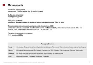 :
                                              18

                                :
1200

                            :
                                                                                                        (face to face)

                                                                    (                     0,95):
                                        50%                                                   2,8%,                              30% -
           2,6%,                                               10% -                    1,7%.

                                                   :
1-11                2012 .




                                                                                                    :

                                ,                  ,                                ,         ,               ,          ,

                            ,                          ,                ,               , .        ,          ,          ,   ,

                        ,                ,                 ,                    ,                 , .

                                         ,                 ,                ,



       «       »|                                               |               2012                                                     2
 