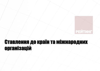 Ставлення до країн та міжнародних
організацій
 