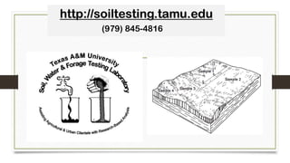 http://soiltesting.tamu.edu
(979) 845-4816
 